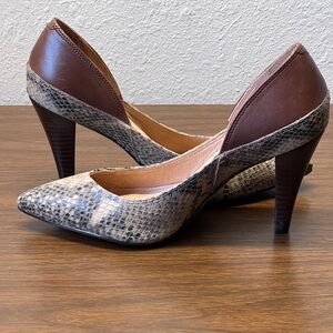 Corso Como Snakeskin Embossed Leather Pumps - Size 6 1/2 - Made in Brazil
